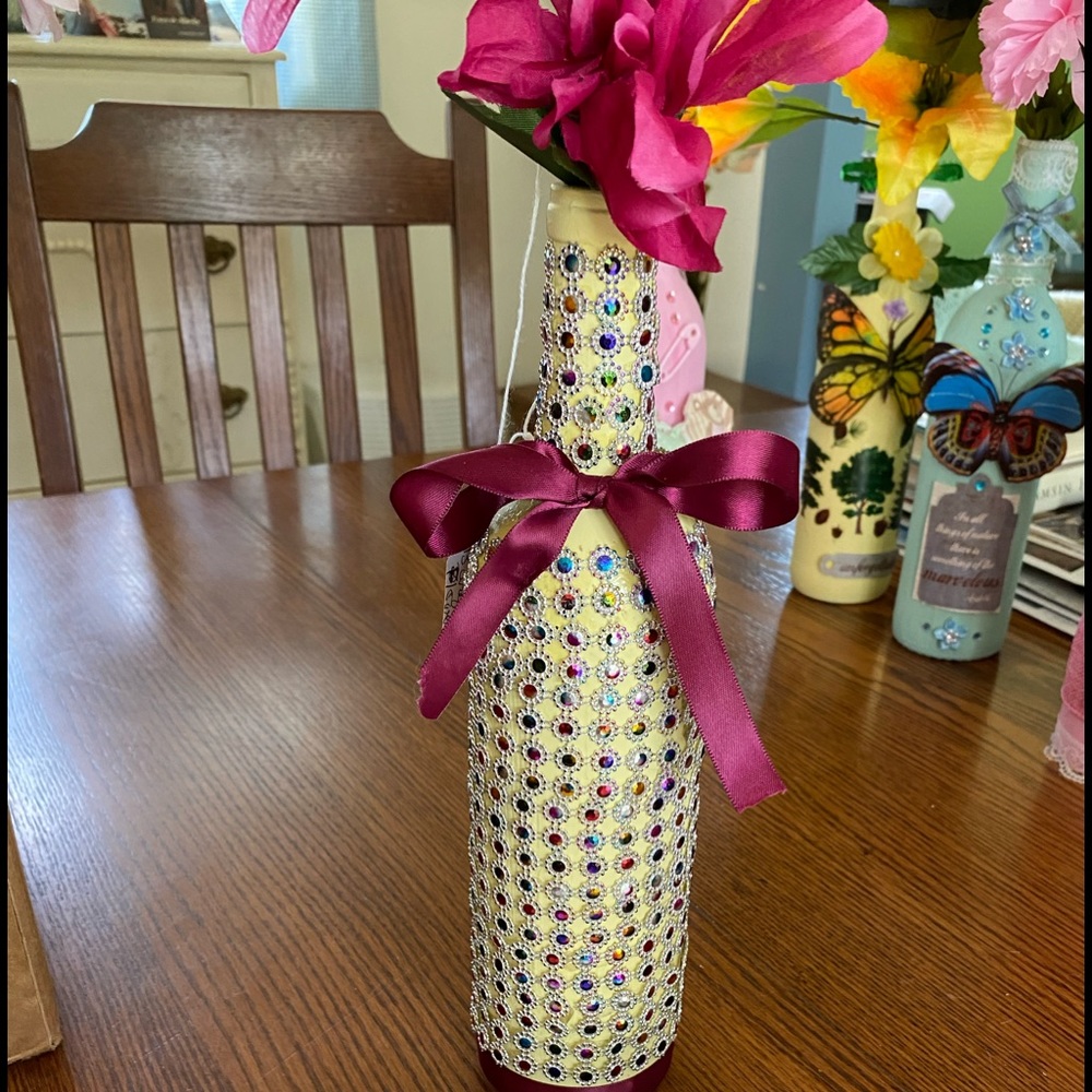 Yellow handmade crafted vase